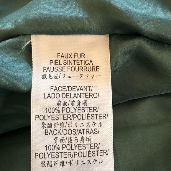 BCBGeneration Teddy Faux-Fur Blue-Green Coat L NWOT plush streetwear BOHO - Picture 10 of 16